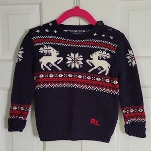 Polo Ralph Lauren Kids Faire Isle Sweater Cotton Wool Blend Sz 24M